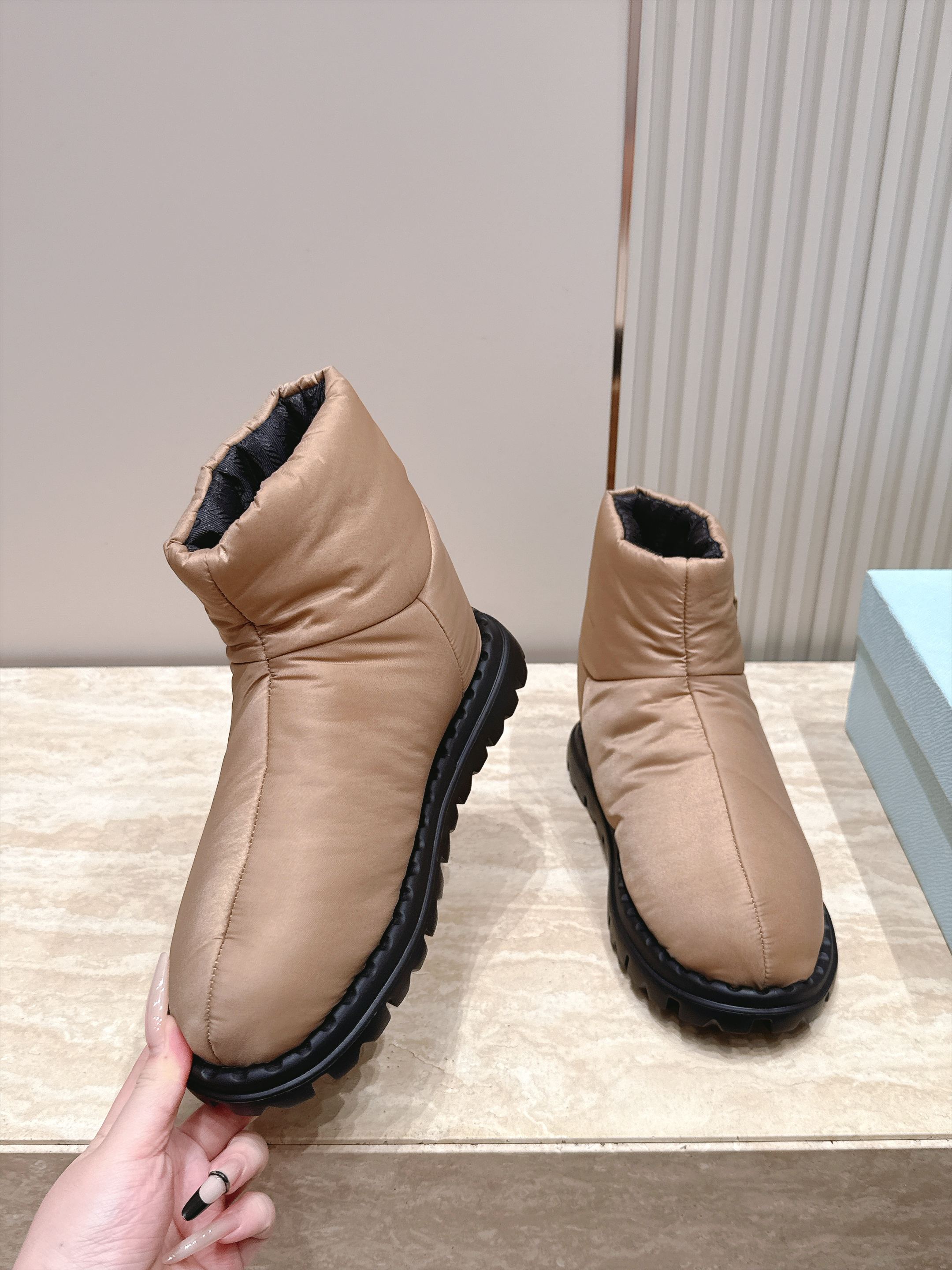 Prada 2026 Ankle Boots Waterproof Fabric 180389
