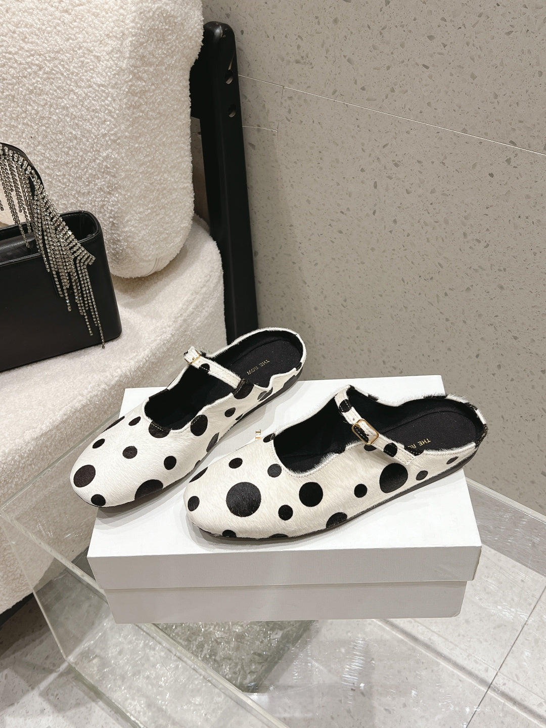 TR Ava Mules Polka Dot Horsehair 178913