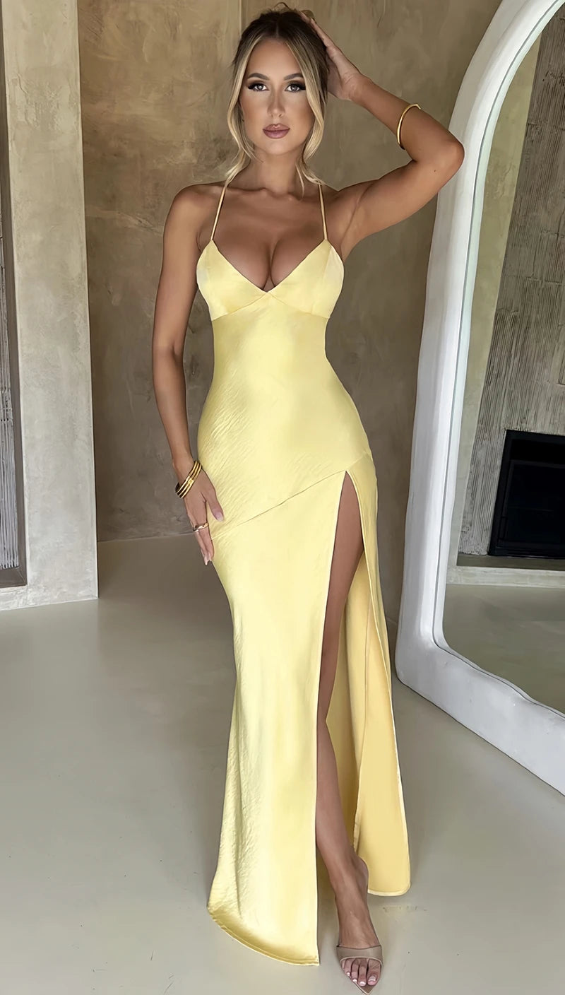 Robe en Satin Dos Nu