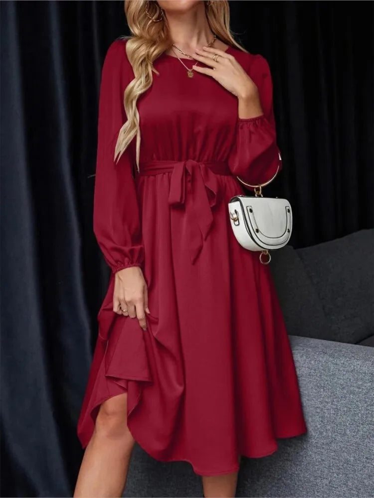 Robe en Satin avec Manche