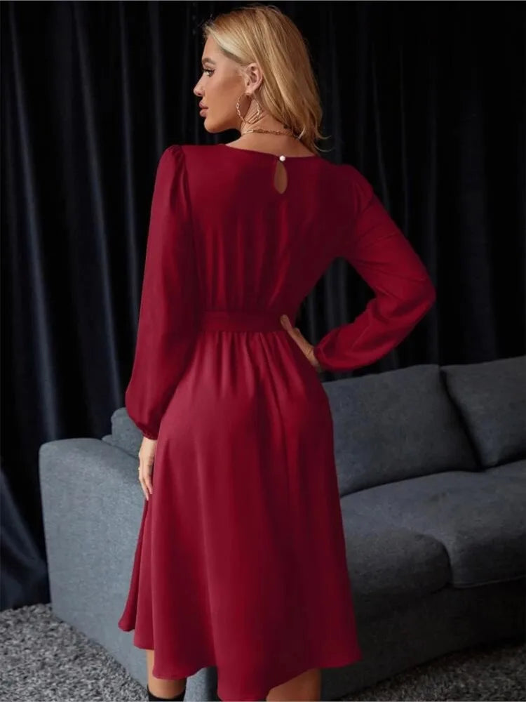 Robe en Satin avec Manche