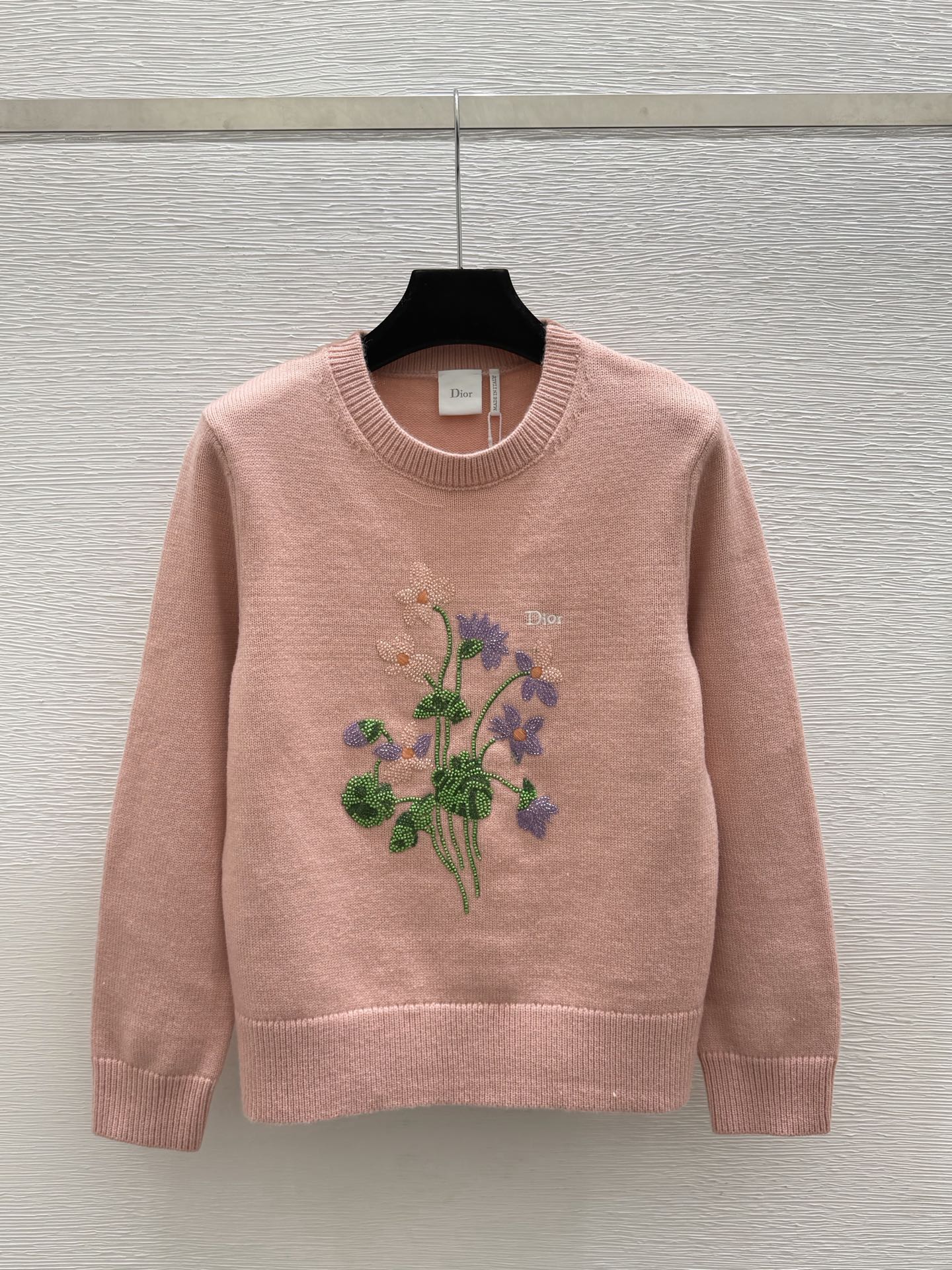 CD 26FW Floral Embroidered Crewneck Knit Sweater Wool 313328