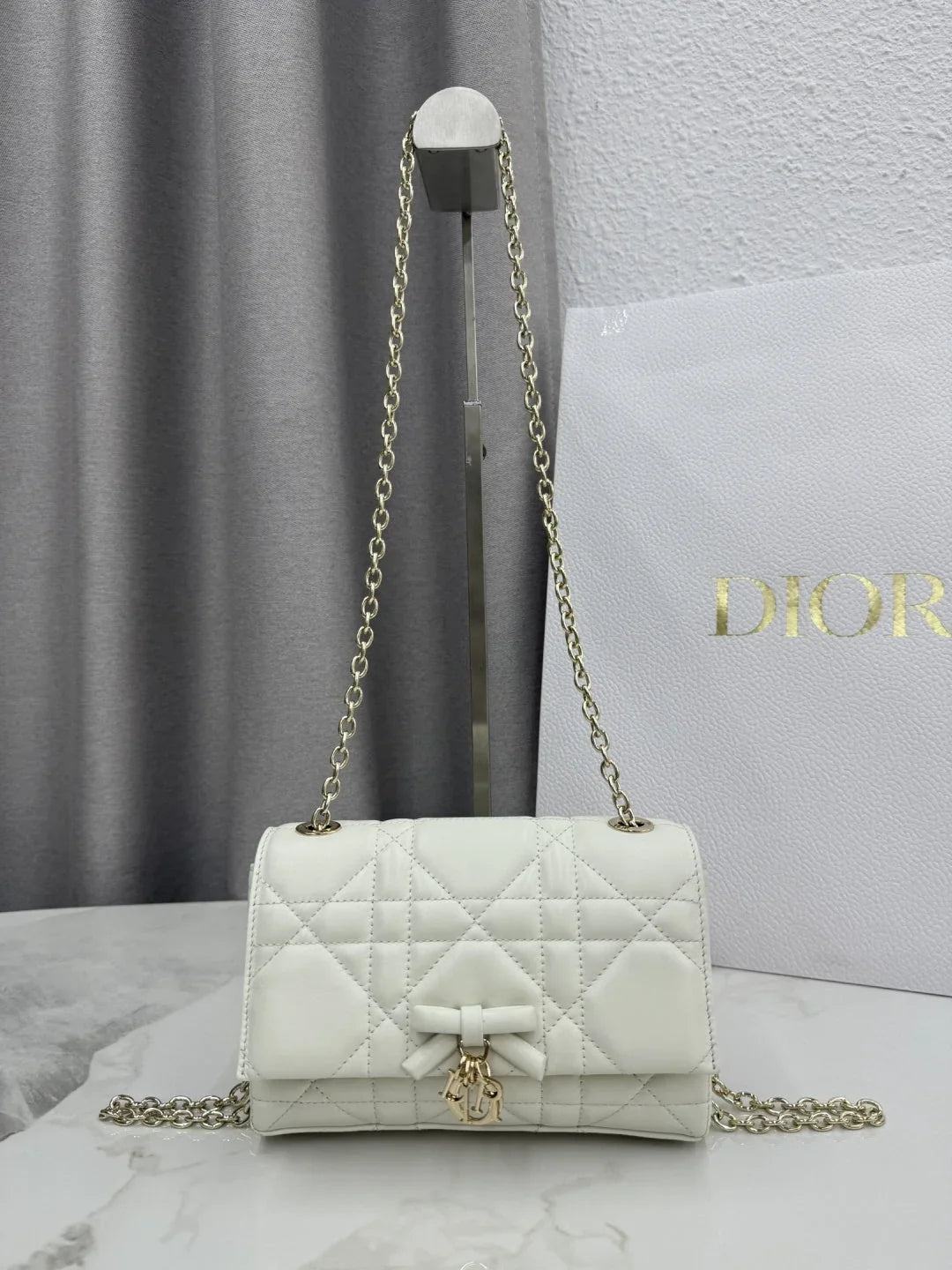 Dior 2026 Chain Bag 21cm Fabric Lambskin