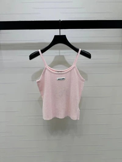 Miumiu 2026 Hollow Out Strappy Knitted Vest Wool Polester 375096