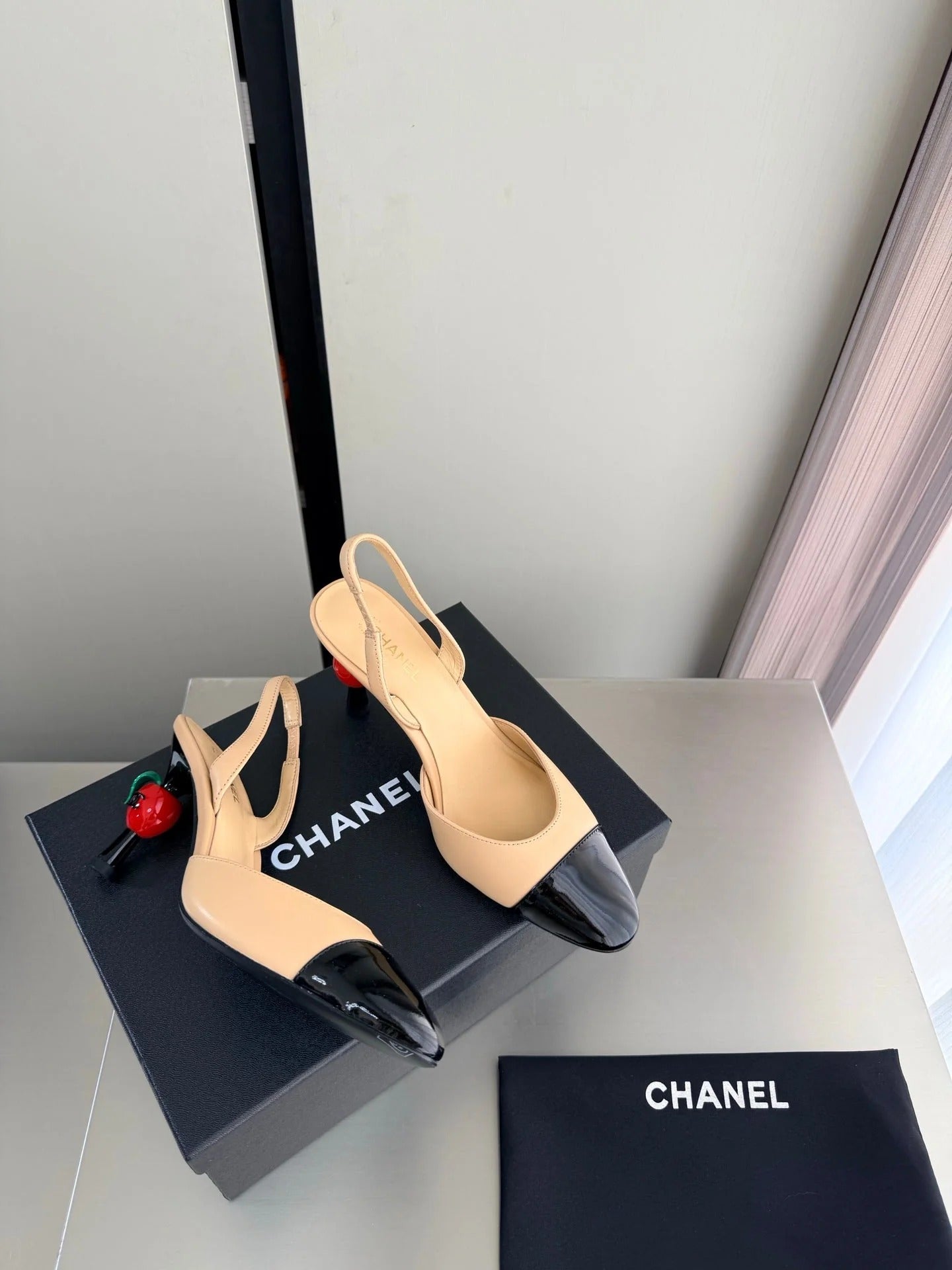 Chanel 2026 Little Red Apple Heel Slingback 85mm Lambskin 929465