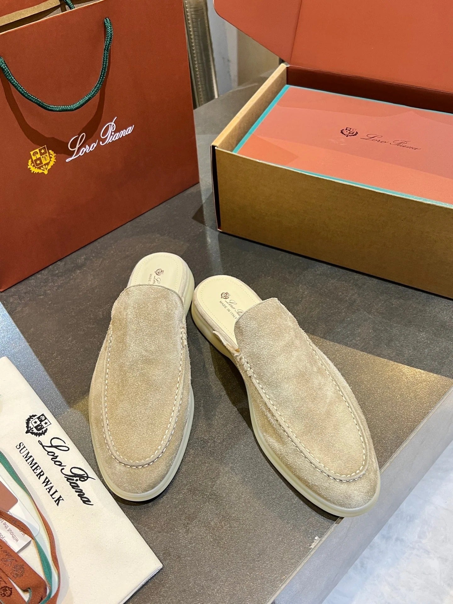 Loro Piana 2026 Summer Walk Mule Suede 921954