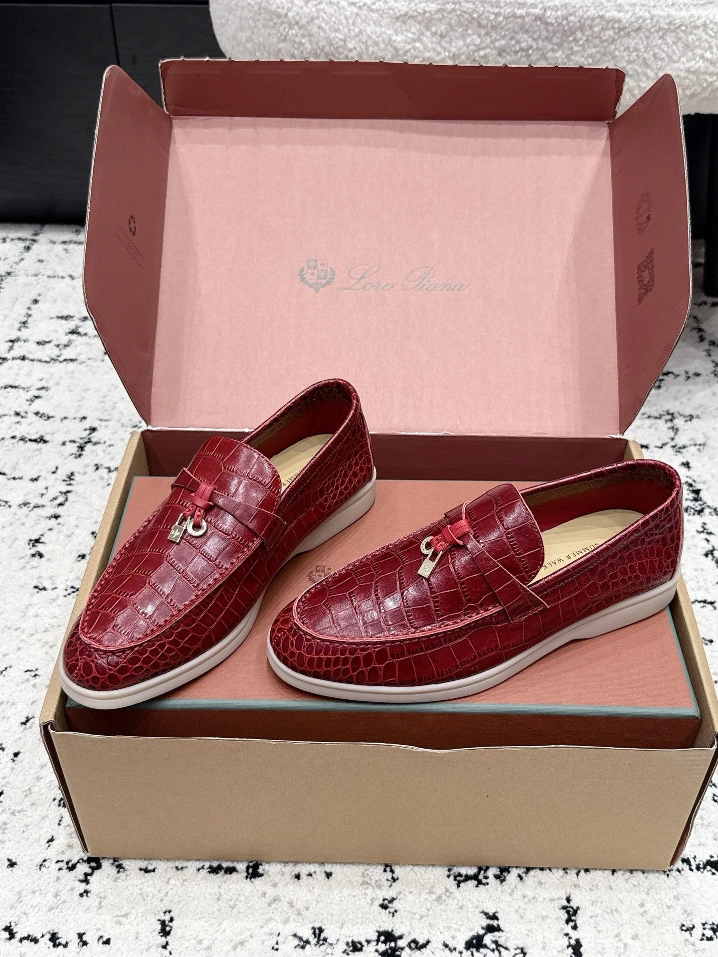 Loro Piana 2026 Crocodile Embossed Loafer Cowhide 923388