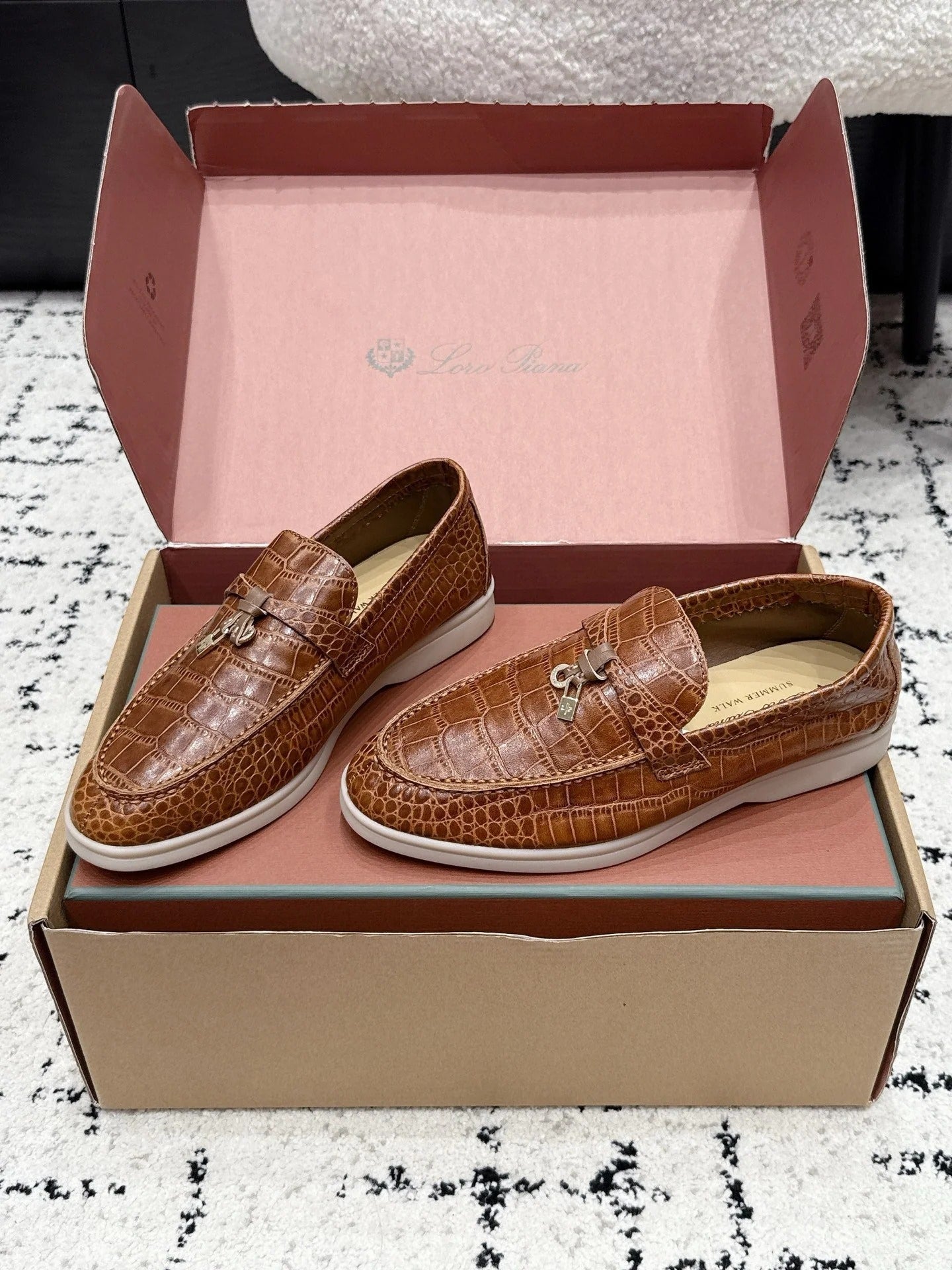 Loro Piana 2026 Crocodile Embossed Loafer Cowhide 923388