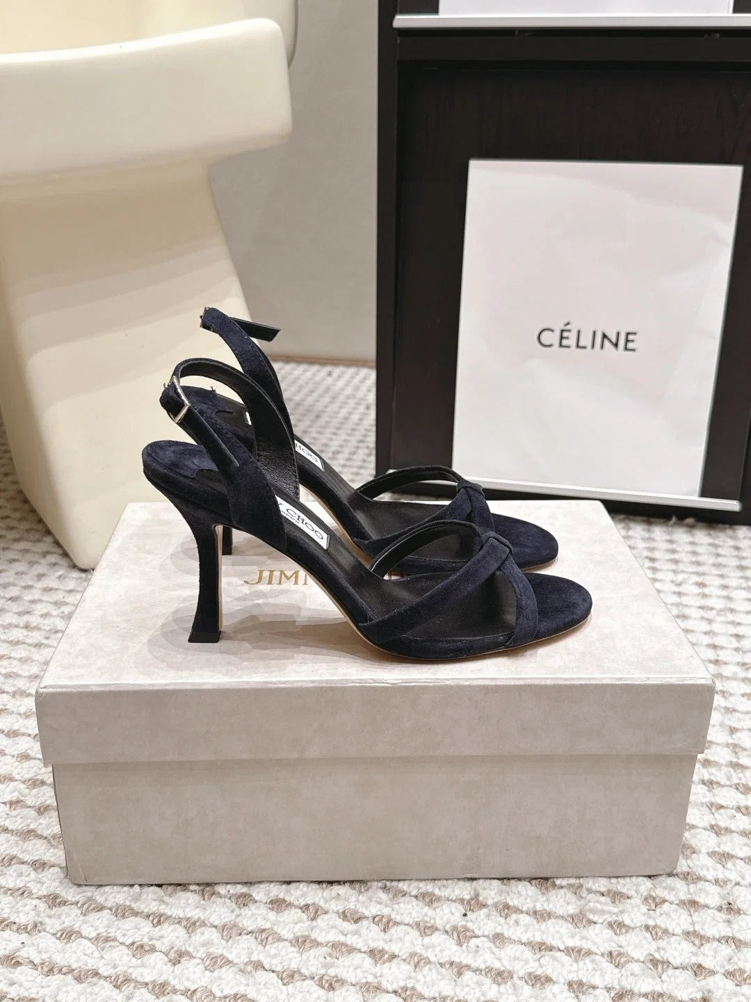 Jimmy Choo 2026 Elsy Sandals 8.5cm Suede Leather 930980