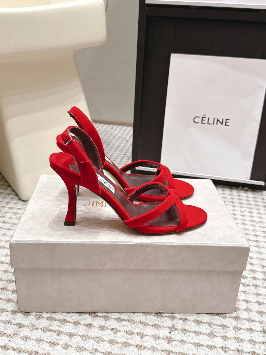 Jimmy Choo 2026 Elsy Sandals 8.5cm Suede Leather 930980