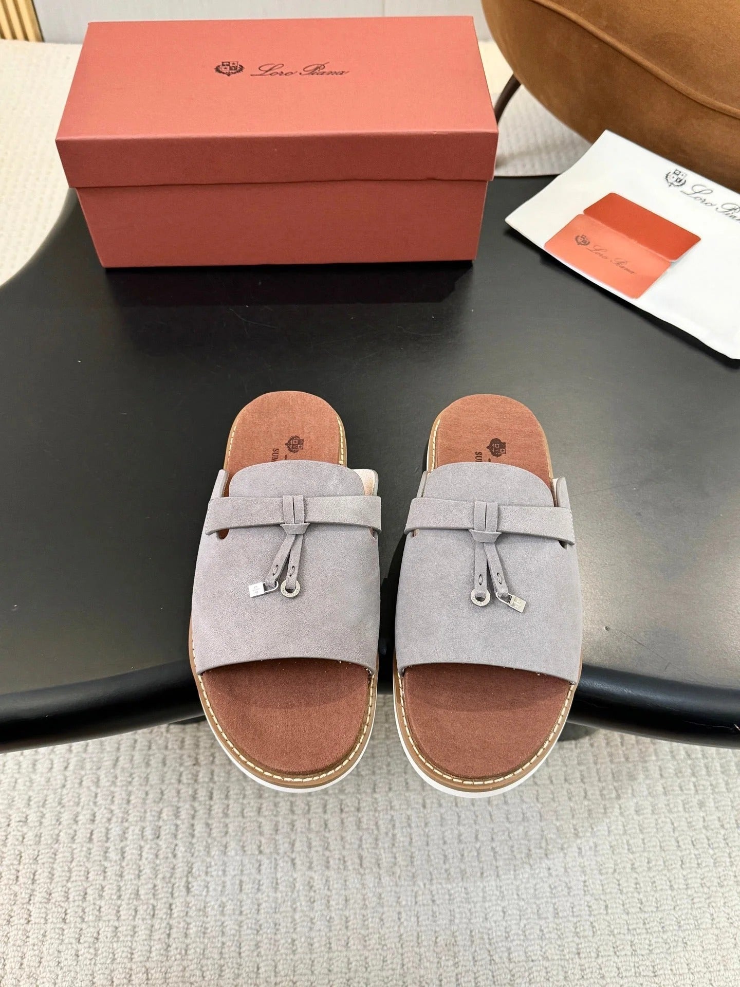 Loro Piana 2026 Summer Walk Slide Sandal Suede Cowhide 903949