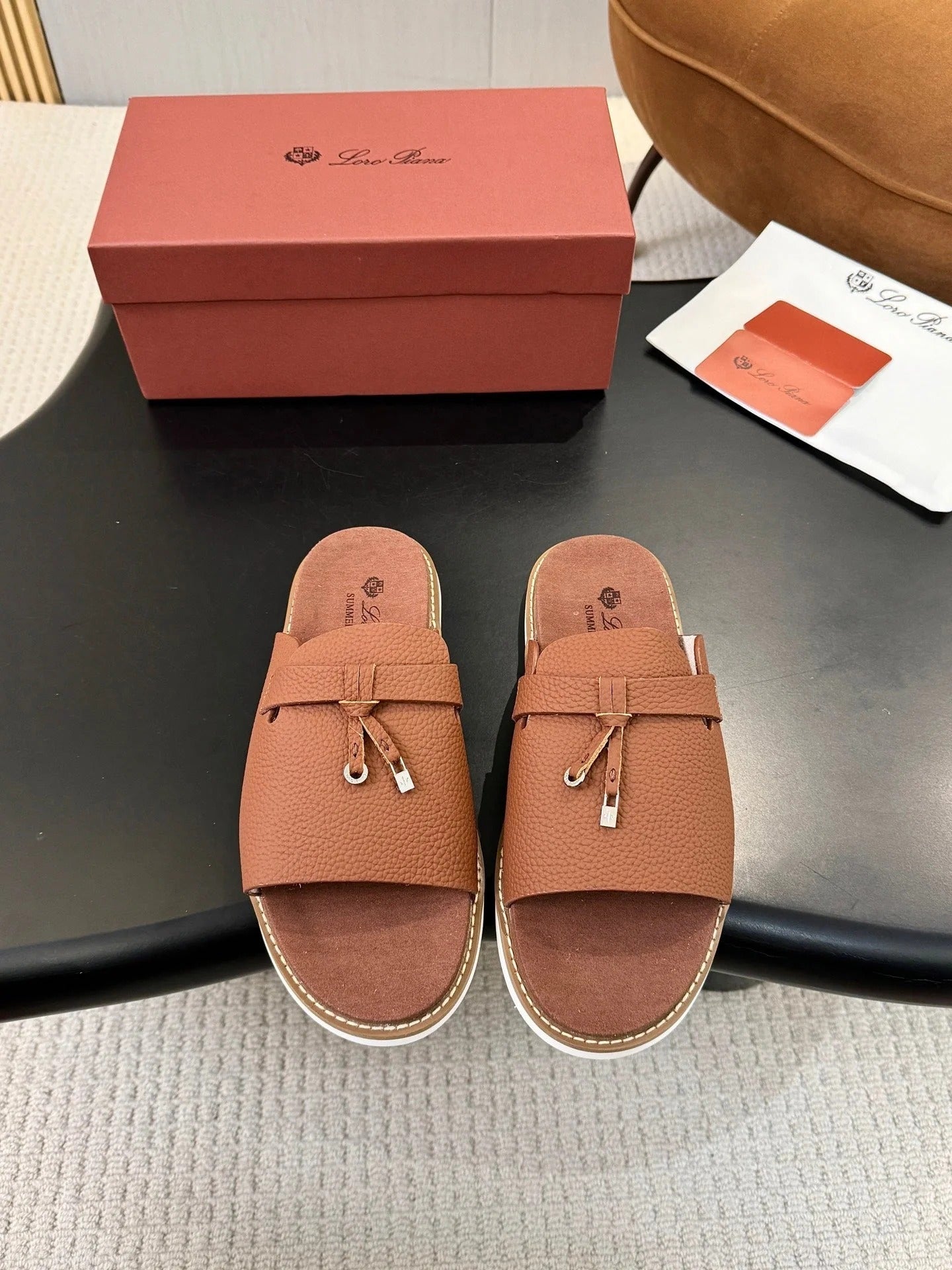 Loro Piana 2026 Summer Walk Slide Sandal Suede Cowhide 903949