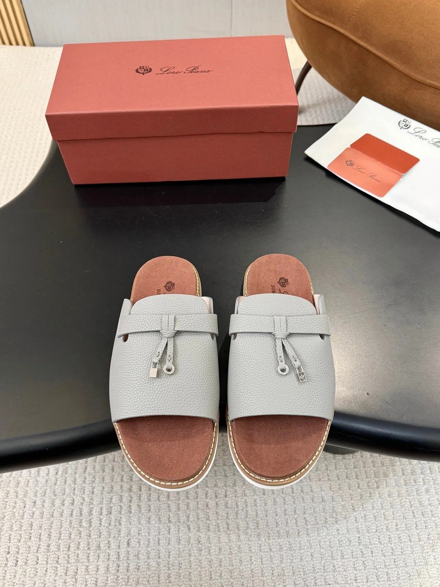 Loro Piana 2026 Summer Walk Slide Sandal Suede Cowhide 903949