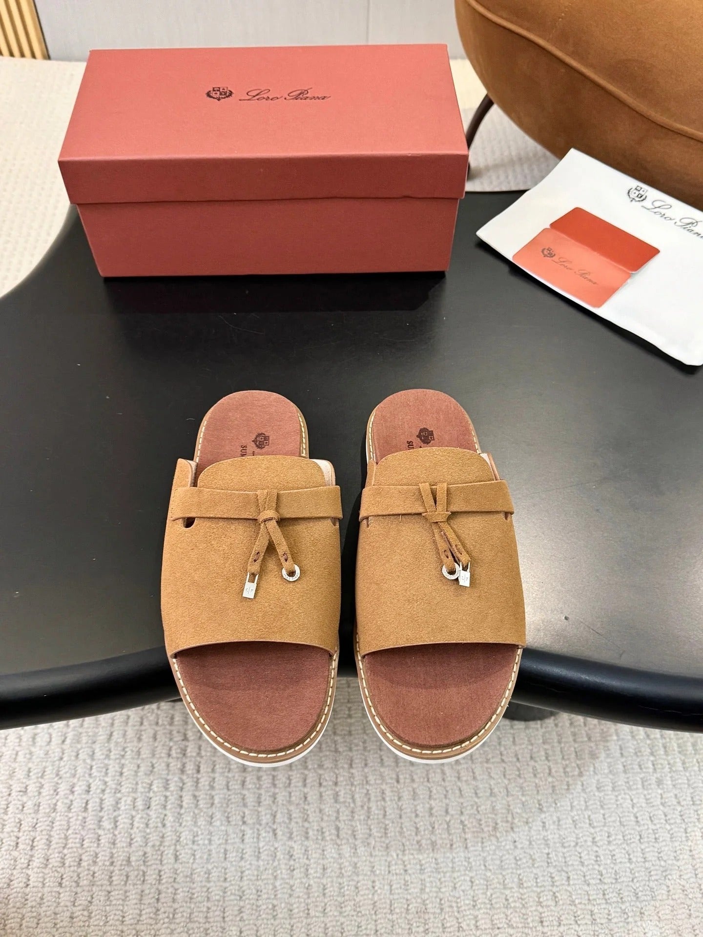 Loro Piana 2026 Summer Walk Slide Sandal Suede Cowhide 903949