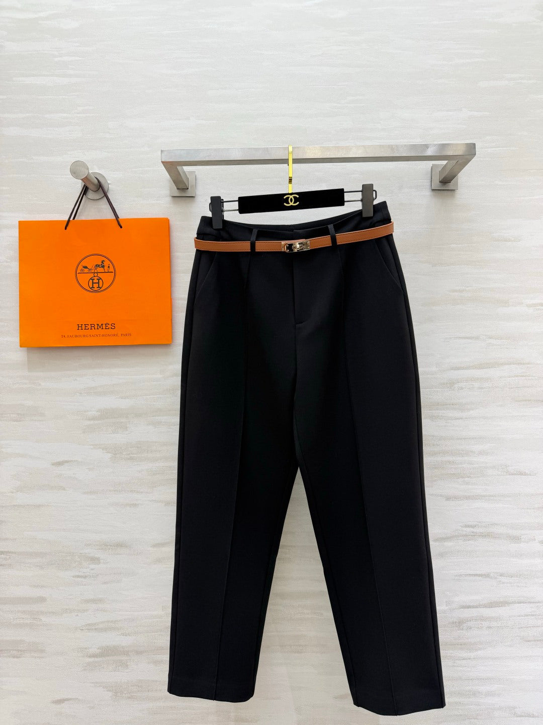 Hermes 26s Belted Tapered Trousers 438793