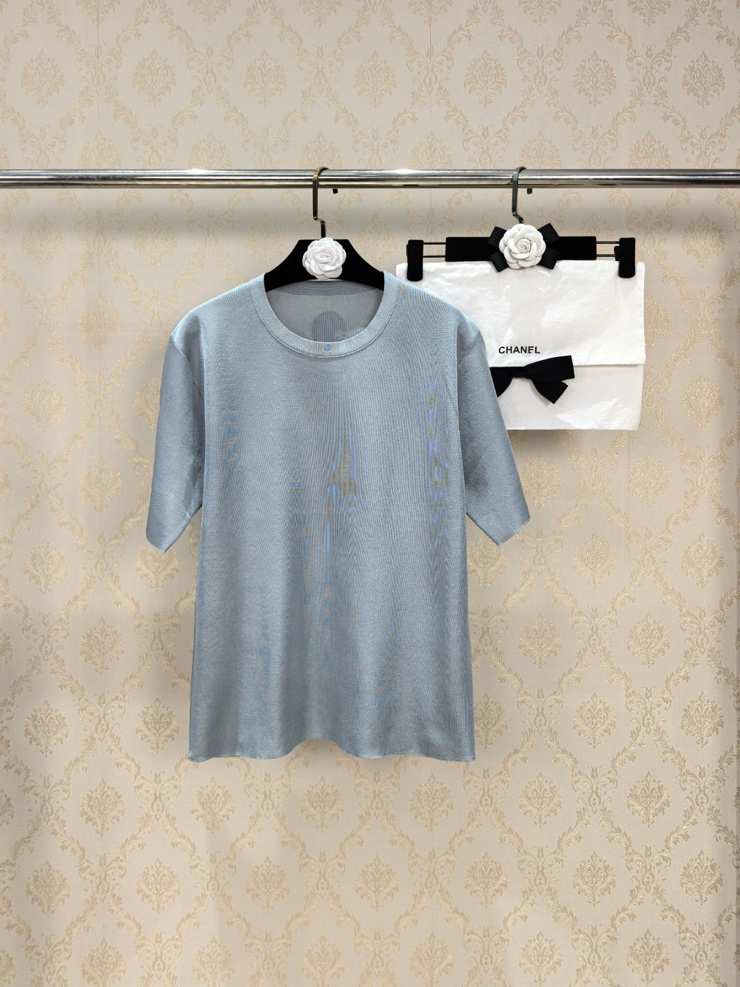Chanel 26s T-Shirt Blue Black Knit 448119