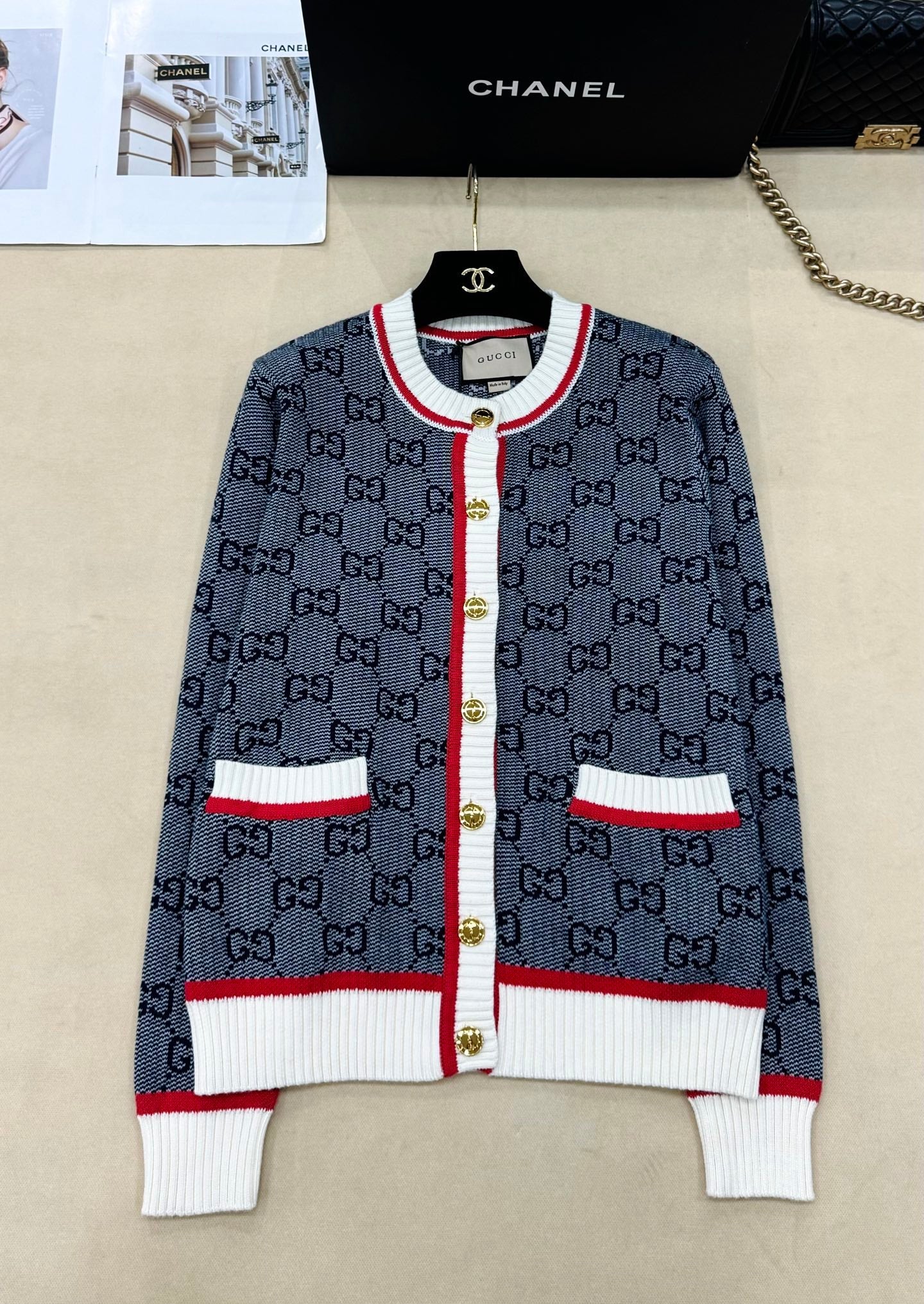 Gucci 26s Cardigan Multicolor Monogram Knit 448131
