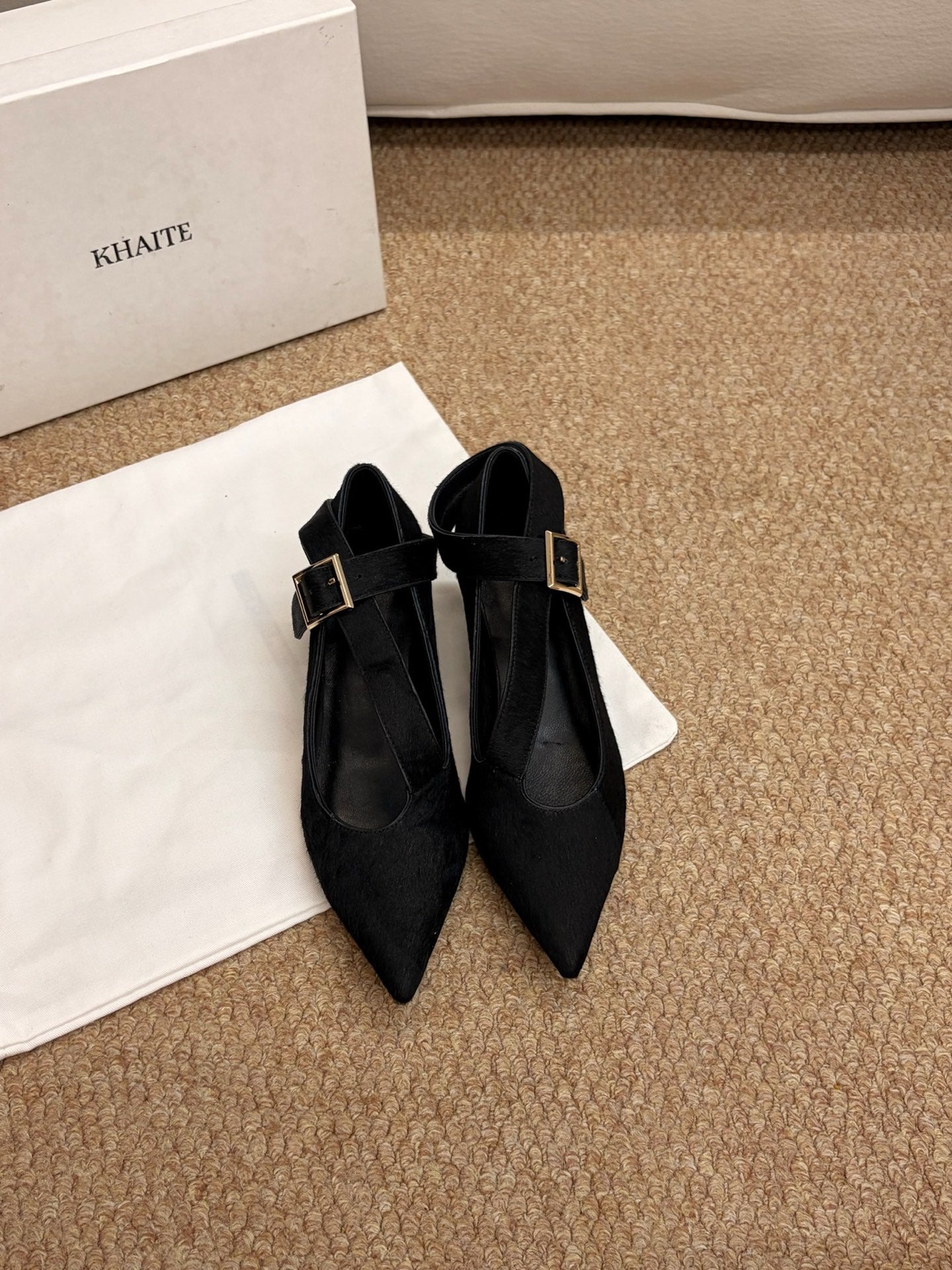 Khaite 26s Sloan Pumps 4.5cm Black Pony Hair 689688
