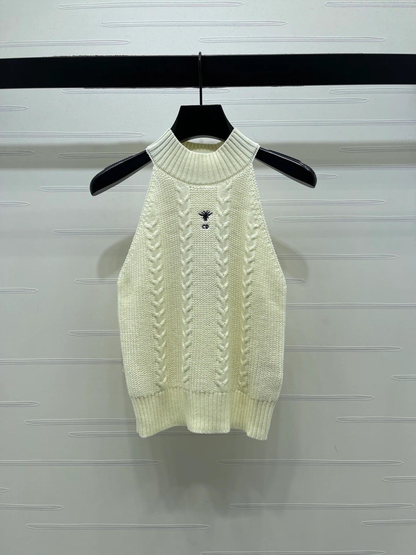 Dior 2026 Cable Knit Halter Neck Vest Wool