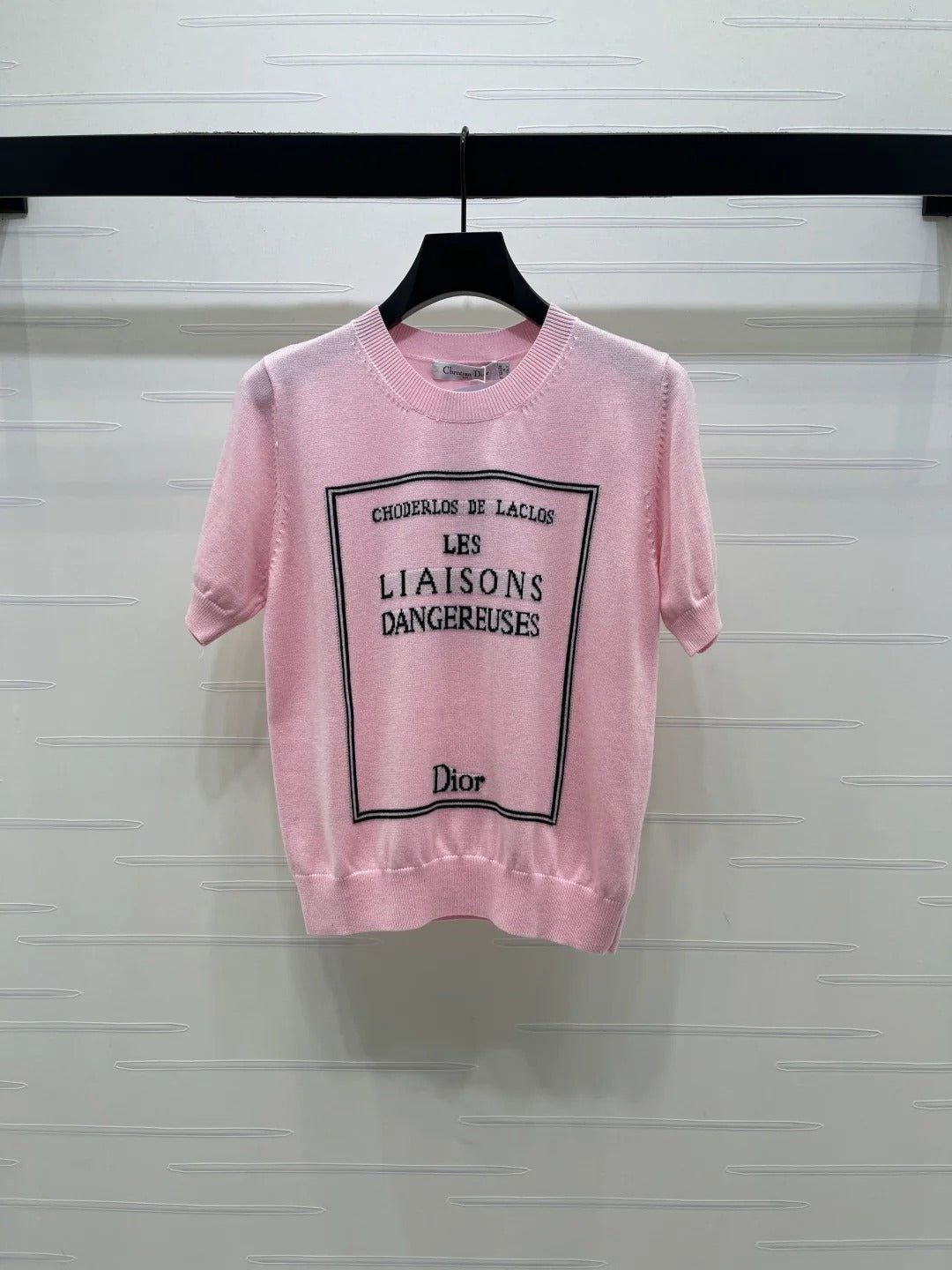 Dior 2026 Crew Neck Logo Knit Short-Sleeve T-Shirt Wool